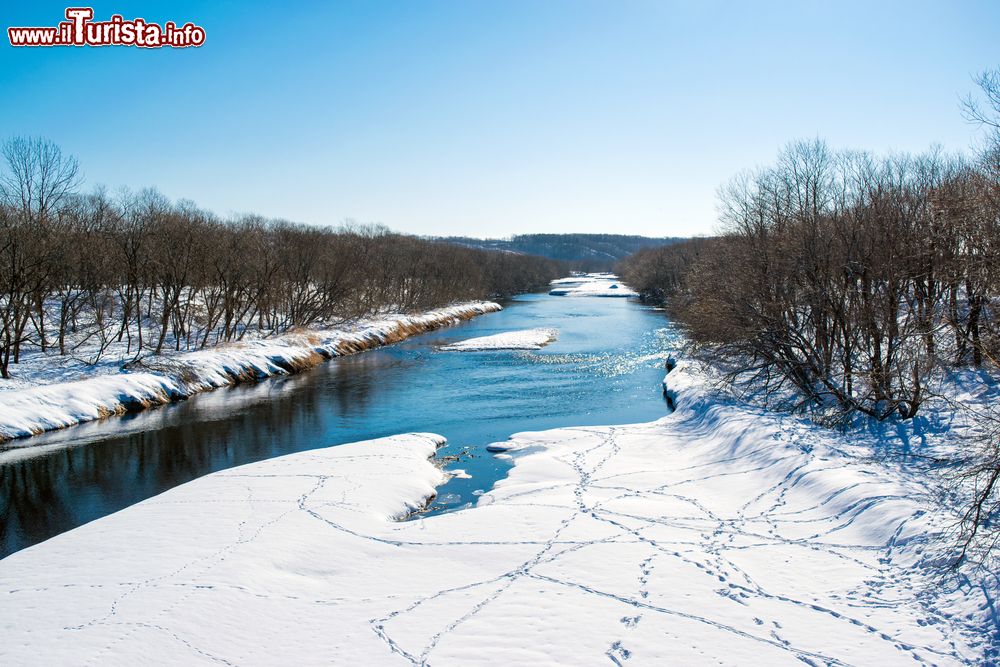 Immagine Paesaggio naturale nei pressi della cittadina di Kushiro, nord del Giappone. Città portuale, Kushiro è situata nella zona orientale della prefettura di Hokkaido.