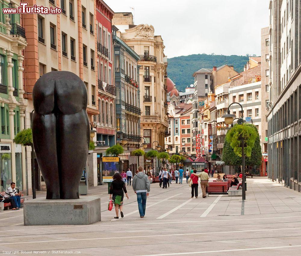 Immagine Palazzi e edifici nella città vecchia di Oviedo, Asturie, Spagna. Un suggestivo scorcio panoramico dell'elegante centro storico cittadino - © Botond Horvath / Shutterstock.com