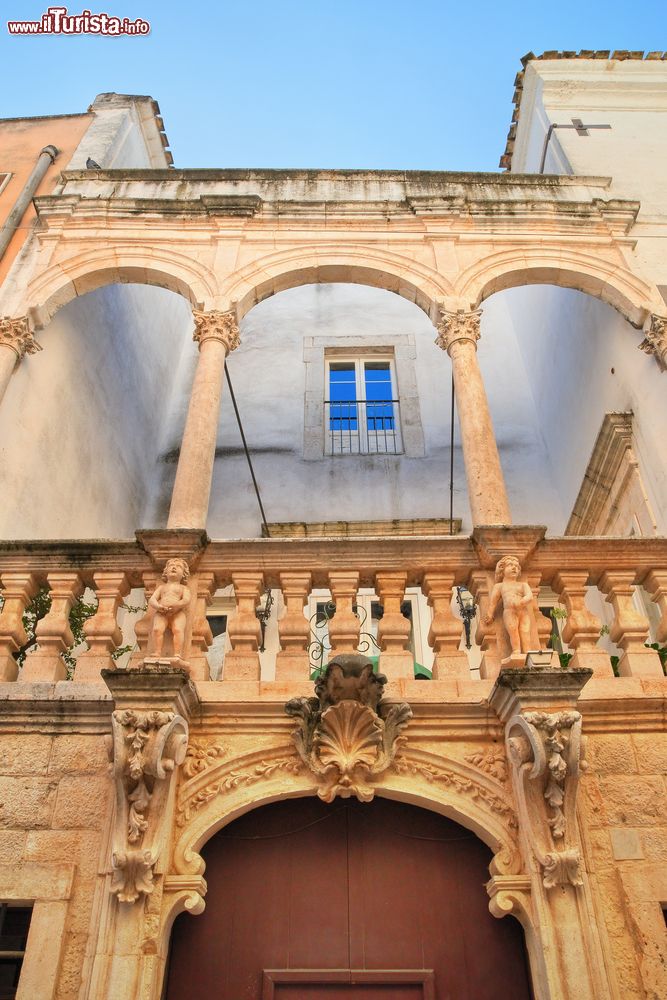 Immagine Palazzo Antonelli a Rutigliano, Puglia. Questa pregiata dimora storica del Cinquecento, recentemente restaurata, è uno dei palazzi signorili più interessanti di tutto il territorio italiano. La sua particolarità è quella di essere appartenuta sempre alla stessa famiglia per più di 5 secoli: i conti Antonelli, famosi per la fotografia e l'ottica.