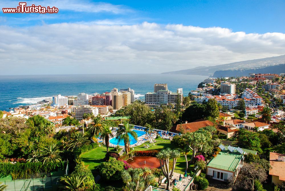 Immagine Panorama aereo del centro di Puerto de la Cruz, Tenerife, isole Canarie, Spagna.