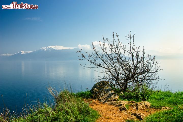 Immagine Il panorama dalla Rocca di Manerba: la vista del Lago di Garda e in lontanaza il Monte Baldo innevato - © Bildagentur Zoonar GmbH / Shutterstock.com