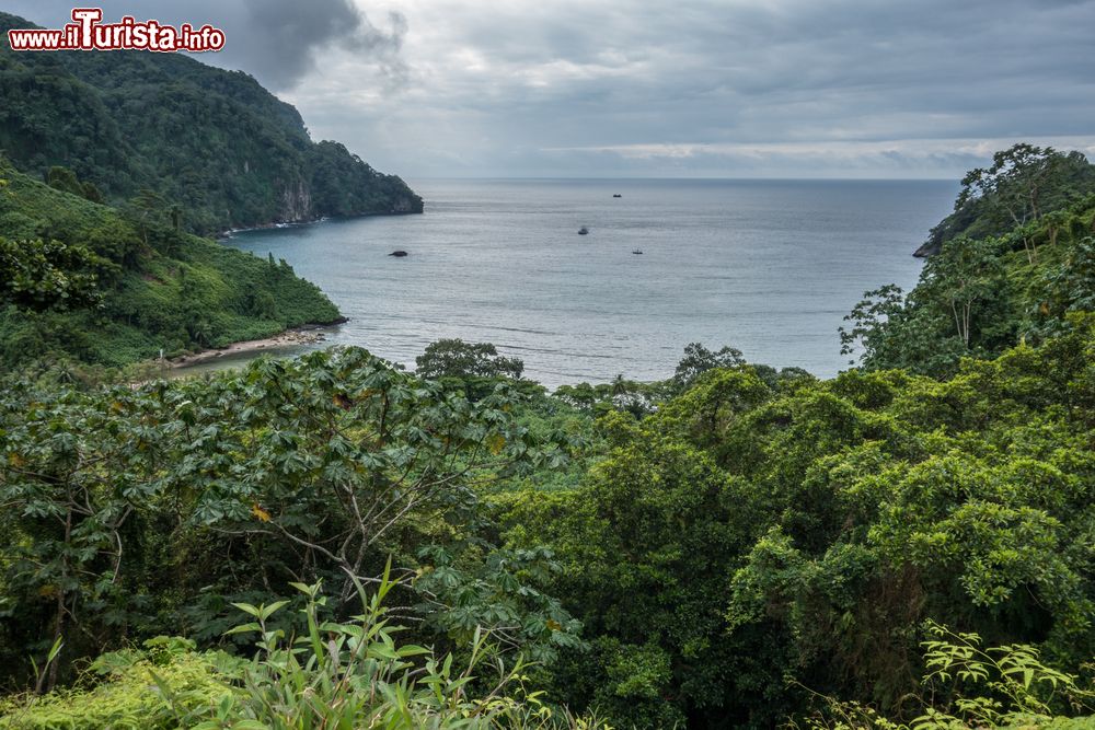Immagine Panorama dall'alto su Wafers Bay a Cocos Island, Costa Rica.
