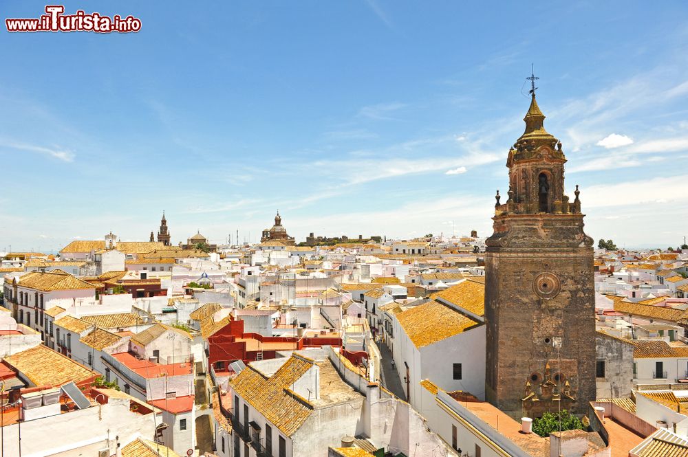 Immagine Panorama del centro di Carmona, provincia di Siviglia, con il campanile di San Bartolomeo in primo piano (Spagna).