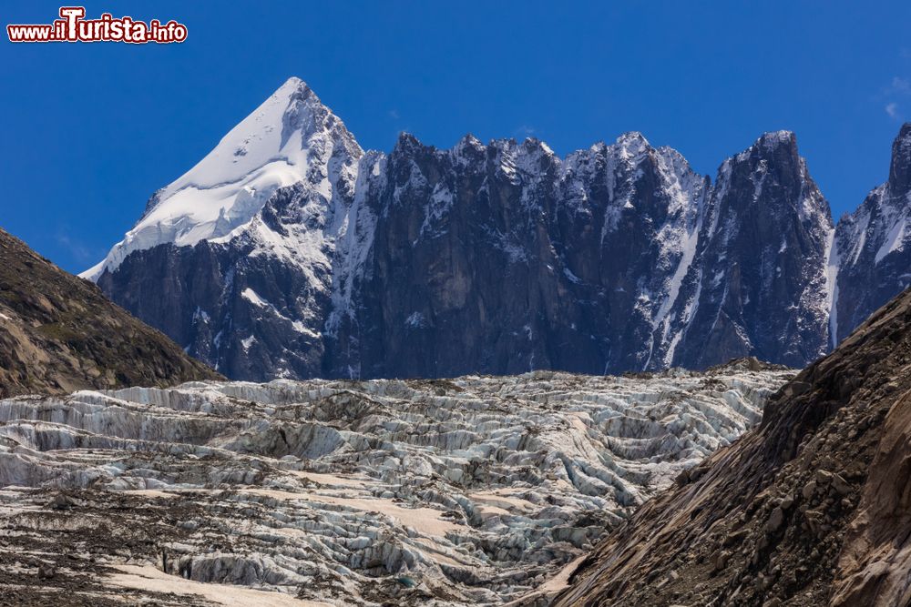 Immagine Panorama del ghiacciaio di Argentiere nel massiccio del Monte Bianco, Alpi, Francia.