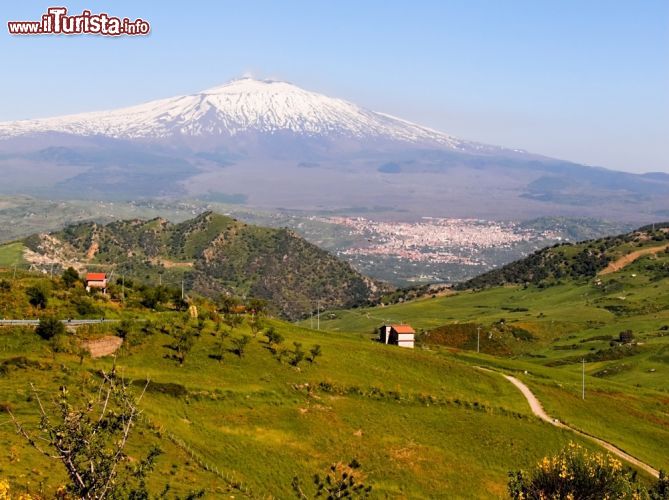 Immagine Panorama del Monte Etna, fotografato dai Peloritani, Sicilia
