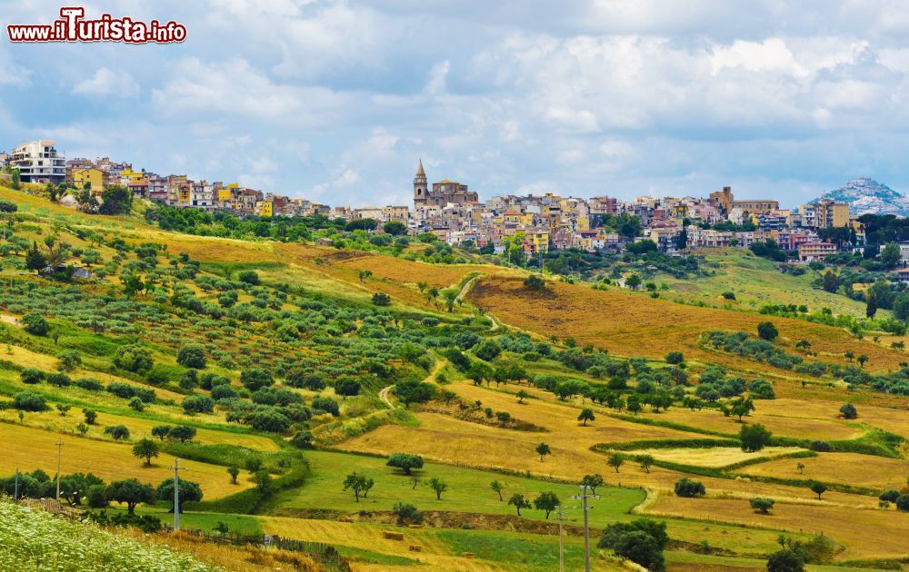 Immagine Panorama della cittadina di Biancavilla in Sicilia, non distante dal Vulcano Etna in provincia di Catania.