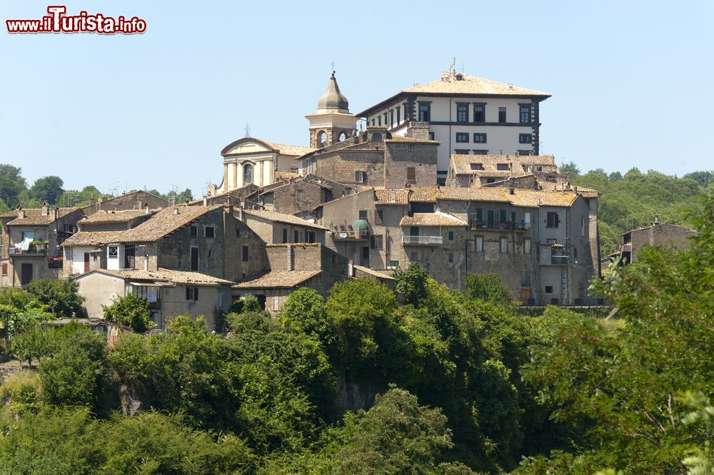 Immagine Panorama di Gradoli nel Lazio, Lago di Bolsena: il borgo è famoso per il suo Palazzo Farnese e per la varietà dei Fagioli Purgatorio.