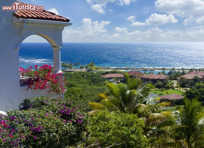 Immagine Veduta sul Mare dei Caraibi, Honduras - Una suggestiva immagine del panorama di cui si può godere dall'isola di Roatan. A fare da cornice le acque cristalline del Mare dei Caraibi © Ramunas Bruzas / Shutterstock.com