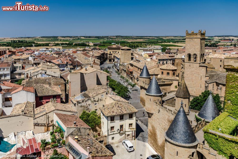 Immagine Panorama sui tetti del villaggio di Olite, Comunità Autonoma di Navarra (Spagna) - © pixels outloud / Shutterstock.com