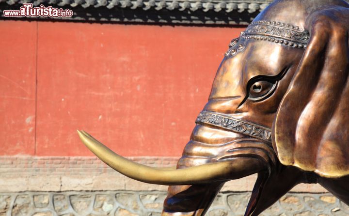 Immagine Particolare della statua in bronzo di un elefante al monastero Dazhao di Hohhot, Cina - © Lian Deng / Shutterstock.com