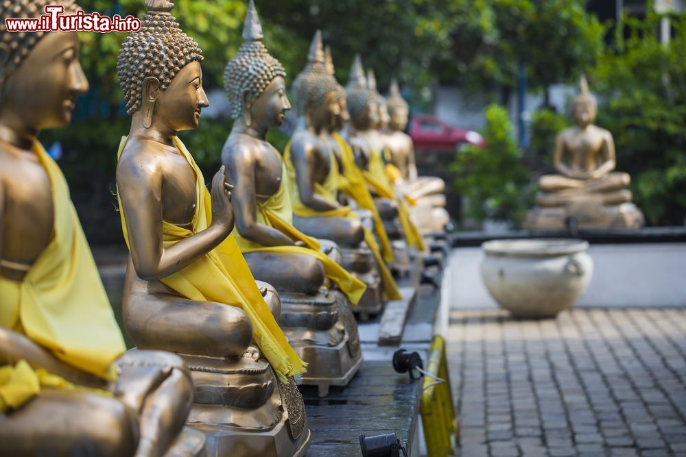 Immagine Particolare delle statue del Buddha al Seema Malaka Temple di Colombo, Sri Lanka. 