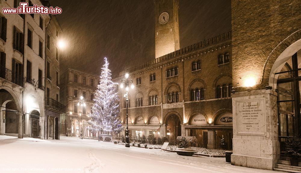 Immagine Piazza dei Signori durante una fitta nevicata nel periodo del Natale a Treviso in Veneto - © PiercarloAbate / Shutterstock.com