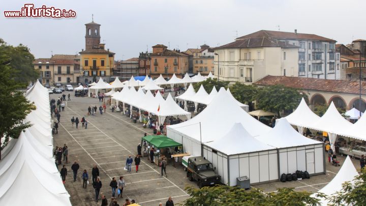 Immagine Piazza Carlo Alberto a Moncalvo in occasione della Fiera del Bue Grasso che si svolge a dicembre, da quasi 400 anni - © outcast85 / Shutterstock.com