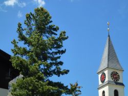 Campanile della chiesa di Silvaplana, Svizzera