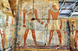Affresco nel tempio egiziano di Buhen, ...
