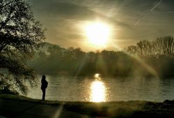 Alba nella periferia di Melk lungo il Danubio