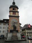 Altdorf, il monumento a Guglielmo Tell nella piazza centrale della città