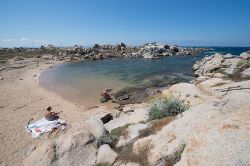 Il mare limpido di Lavezzi: la spiaggia di Cala di Greco, una delle più belle della Corsica meridionale.