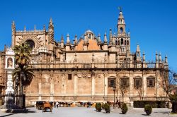 La Cattedrale di Siviglia e la vicina torre della Giralda, che assomiglia a un minareto arabo ma funge da campanile - © nito / Shutterstock.com