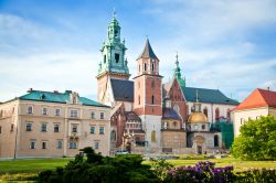Edifici storici come il castello e la Cattedrale di San Venceslao dominano Cracovia dalla collina del Wawel in Polonia - © Anna Lurye / Shutterstock.com