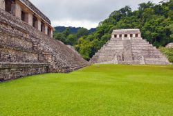La piazza centrale del sito Maya di Palenque (Messico), Patrimonio dell'Umanità dell'UNESCO, intorno alla quale si ergono i templi a piramide - © Vadim Petrakov / Shutterstock.com ...