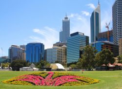 Giardino in centro a Perth, Australia, con i grattacieli sullo sfondo. 37677871