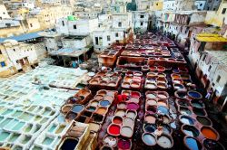 I colori incredibili delle concerie tradizionali di Fes Marocco. All'interno il fetore è nauseante - © Rechitan Sorin / Shutterstock.com