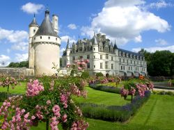 Il Castello di Chenonceau si presenta con la sua livrea di colori a tarda primavera, con i giardini riccamente fioriti e il cielo elettrico, trapuntato di nuvole - © VICTOR TORRES / Shutterstock.com ...