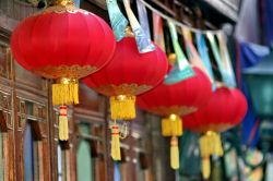 Lanterne Cinesi a Zhouzhuang, nella Repubblica della Cina