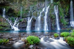 Le cascate del fiume Langevin nell'Isola de La Réunion, Isole Mascarene, Francia. Sono probabilmente le cascate più belle dell'isola, meta preferita degli abitanti per ...