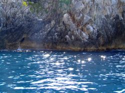 Il mare luccicante a fianco delle rocce calcaree di Capo Palinuro: lungo queste rocce a picco sul Tirreno, vero paradiso per i subacquei, si aprono numerose grotte e cavità carsiche - alphaspirit / ...