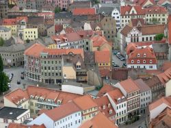 Meissen, Sassonia fotografia dall'alto del suo centro storico. Siamo in Germania, più precisamente nel Land della Sassonia - © Olga Kolos / Shutterstock.com