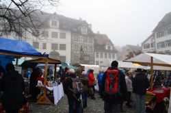 Mercatino di Natale nella piazza centrale di San Gallo, in Svizzera