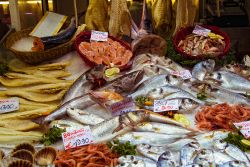 Il Mercato Orientale di Genova: una bancarella con varietà di pesce - © Nataliya Peregudova / Shutterstock.com