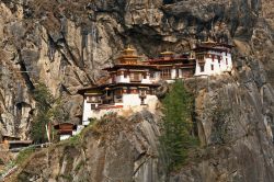 L'inaccessibile Monastero di Taktshang nel Bhutan: per la sua particolare posizione lungo una parete rocciosa, è anche chiamato come "il nido della tigre" ed è una ...