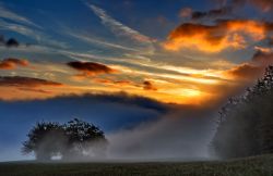 Nebbia sulle colline della Romagna occidentale: Monteromano di Brisighella (Emilia Romagna)