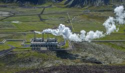 Centrale termica di Nesjavellir, Islanda. Veduta ...