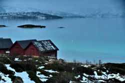 Paesaggio invernale nella regione Troms,  a ...