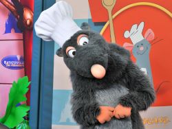 Remy il simpatico topolino protagonista di Ratatouille, al parco Disneyland Paris