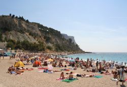 La spiaggia di Cassis: ci troviamo all'estremità ...