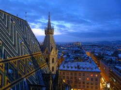 Tetto dello Stephansdom. Il Duomo di vienna è stato fotografato in inverno, poco prima del capodanno