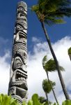 Un tiki un totem polinesiano a Honolulu, Hawaii. Le isole appartengono alla cosiddetta nazione polinesiana, un triangolo che racchiude le isole del Pacifico e che ha per vertici la Nuova Zelanda, ...