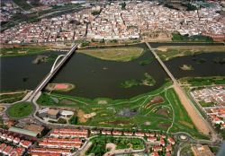 Veduta aerea delle Dos Meridas (Merida Estremadura) ...