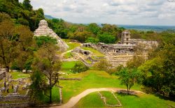 Palenque dall'alto. Il sito archeologico nello stato messicano del Chiapas non è il più grande né il più famoso del Messico, ma custodisce alcune delle architetture ...