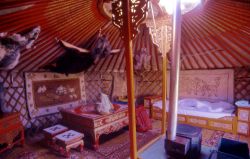 Yurta interno di una gher della Mongolia - Foto di Giulio Badini / I Viaggi di Maurizio Levi