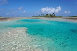 Acqua trasparente di un canale poco profondo nell'atollo di Tikehau, Tuamotu, Polinesia Francese. In lingua locale si chiama "hoa" e si trova fra l'oceano e la laguna.


