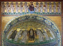 Affresco della Basilica Eufrasiana di Porec, Croazia. Una delle decorazioni pittoriche che impreziosisce l'interno di questo prestigioso monumento artistico e religioso croato - © Zvonimir ...