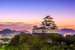 Alba al Castello di Himeji, uno dei siboli del Giappone
