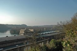 L'ansa del fiume Adda vista dal Castello di Trezzo sull'Adda - il Castello Visconteo, splendido edificio divenuto simbolo di Trezzo sull'Adda, fu costruito nel XIV secolo, per volere ...
