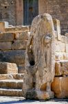 Antica statua fra le rovine romane di Dougga, Tunisia.



